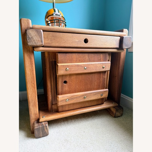 Used Rustic Solid Wood Nightstand / End Table for sale on AptDeco