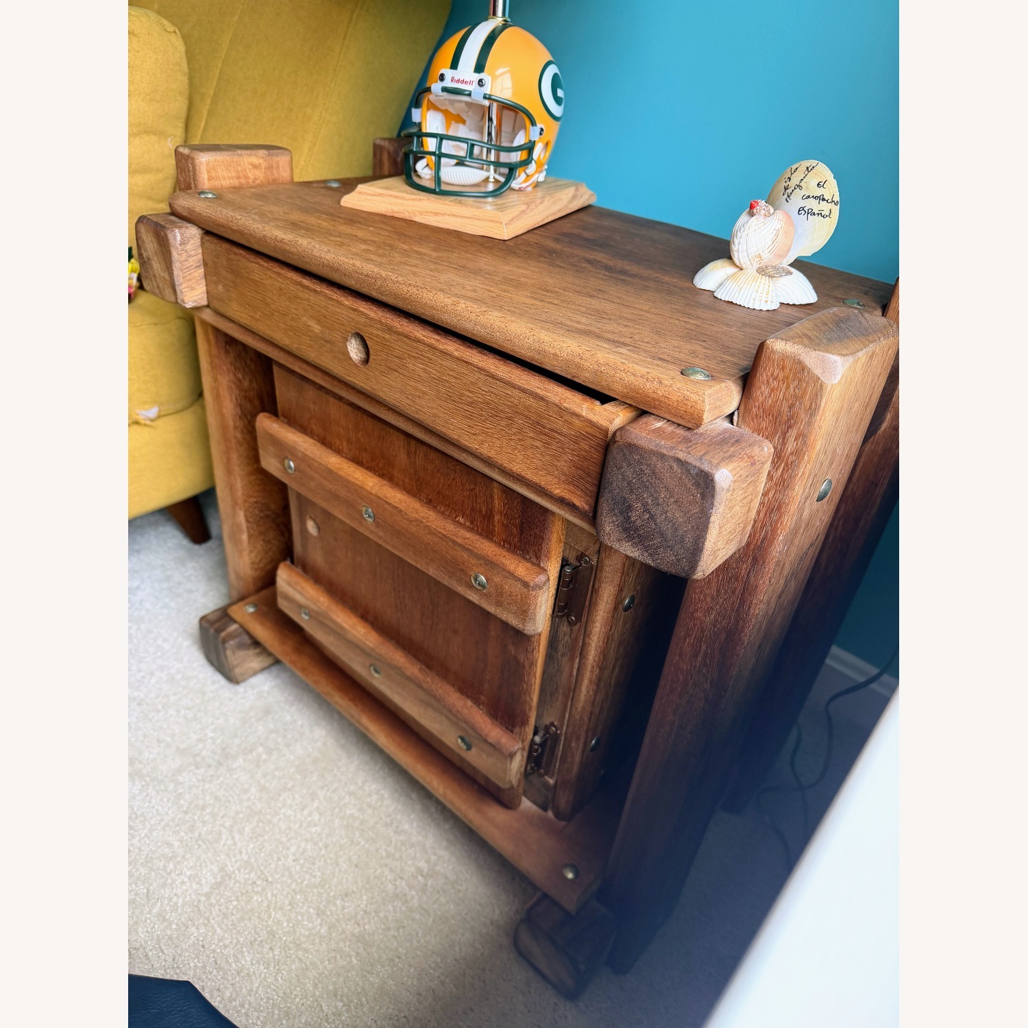 Rustic Solid Wood Nightstand / End Table - image-3