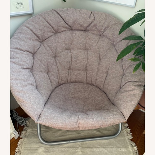 Used West Elm Hang-A-Round Pink Accent Chair for sale on AptDeco