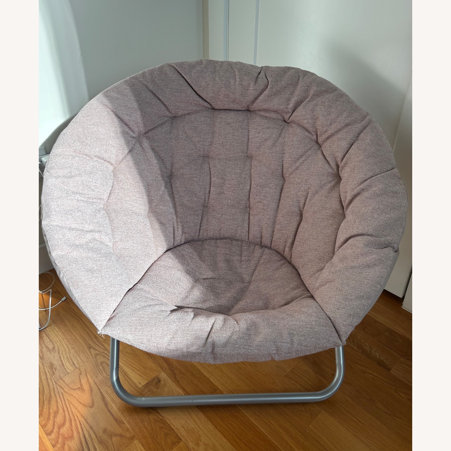 West Elm Hang-A-Round Pink Accent Chair - image-3