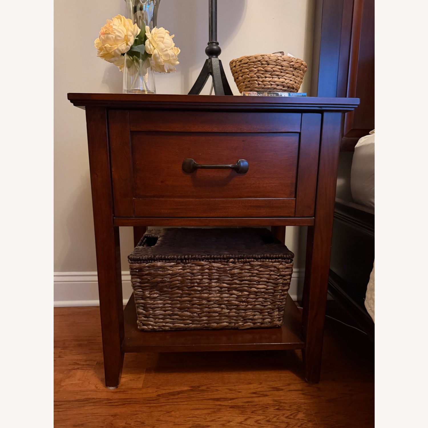 Pottery Barn Stratton Dark Brown Wood Nightstand - image-2