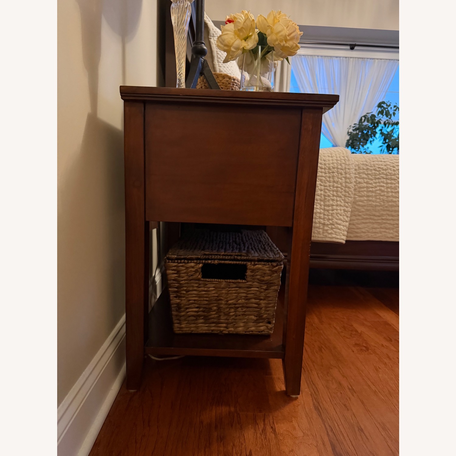 Pottery Barn Stratton Dark Brown Wood Nightstand - image-3