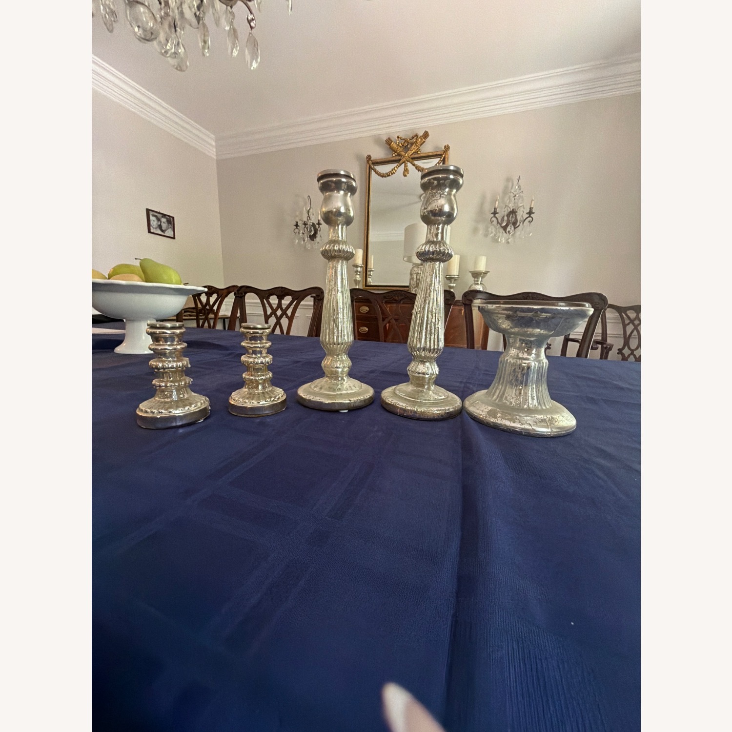 Pottery Barn Silver Glass Candles - image-3