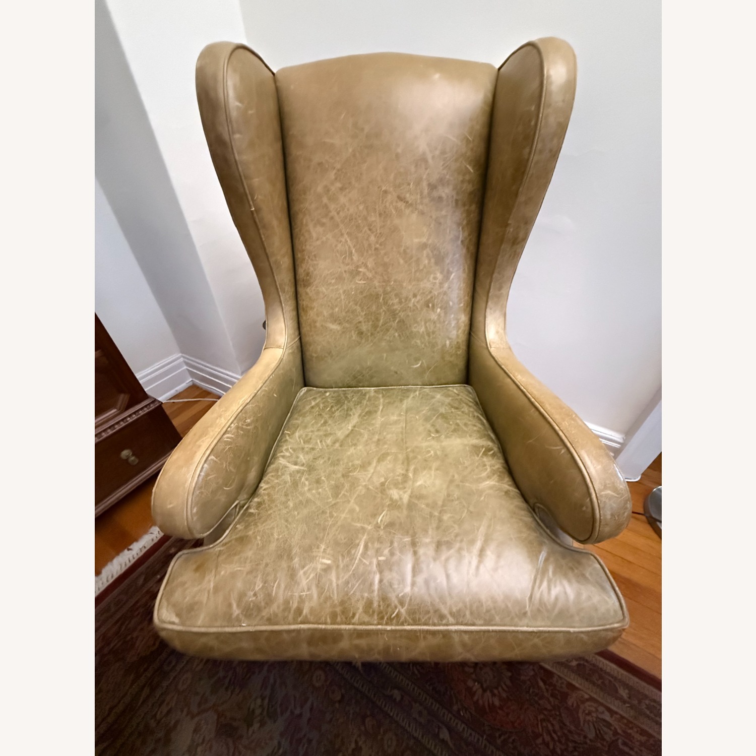 Mitchell Gold +Williams Green Leather Armchair - image-4
