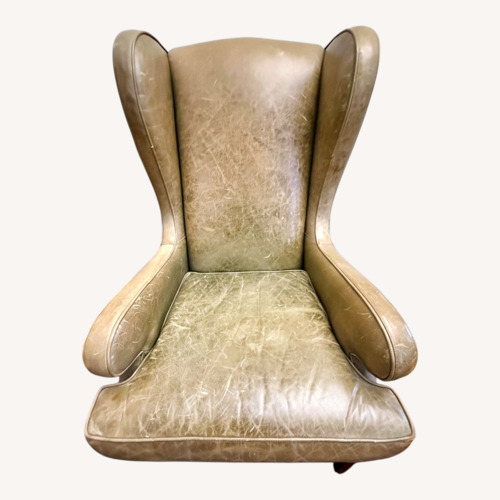 Used Mitchell Gold +Williams Green Leather Armchair for sale on AptDeco