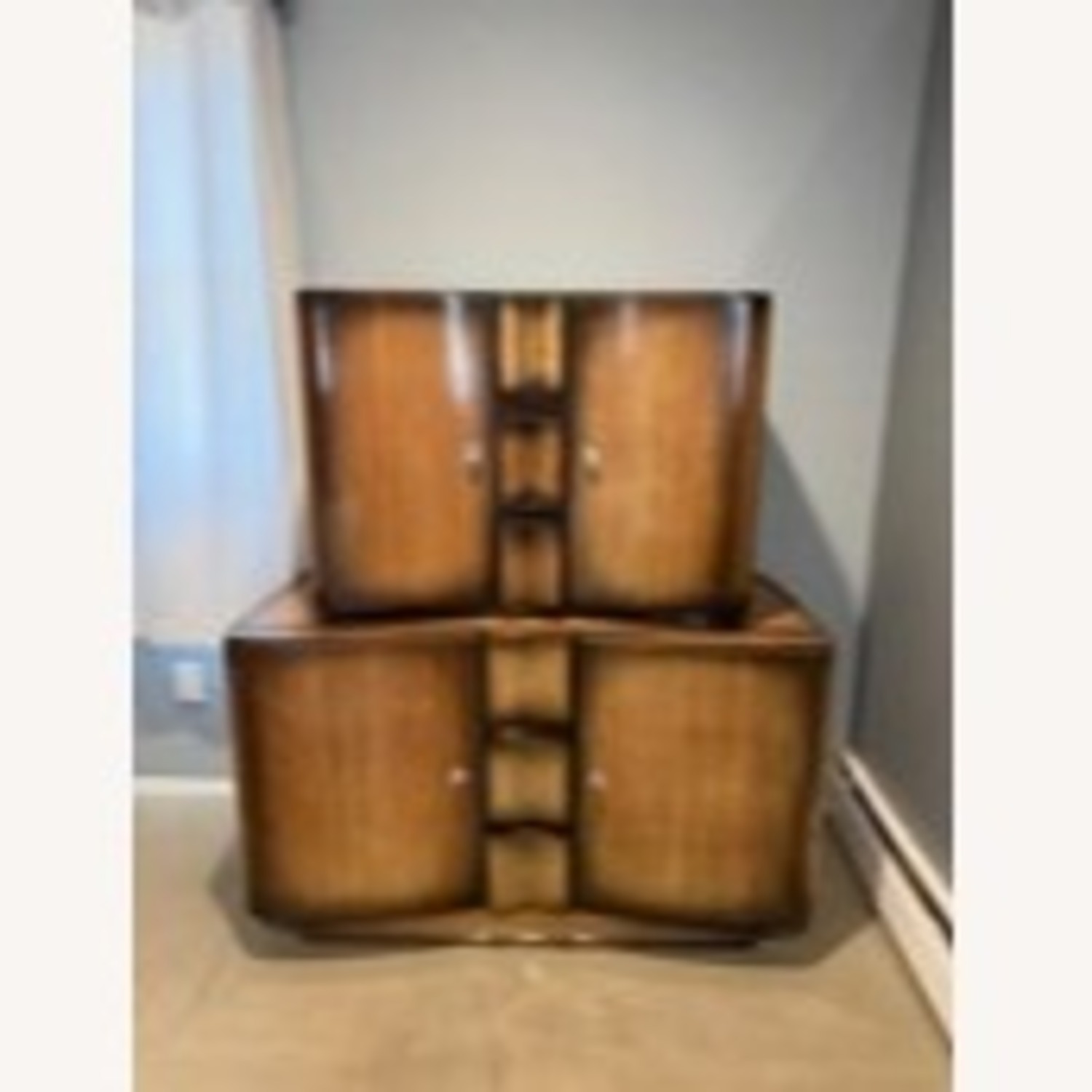 Vintage/Antique Light Brown Wood Armoire - image-2