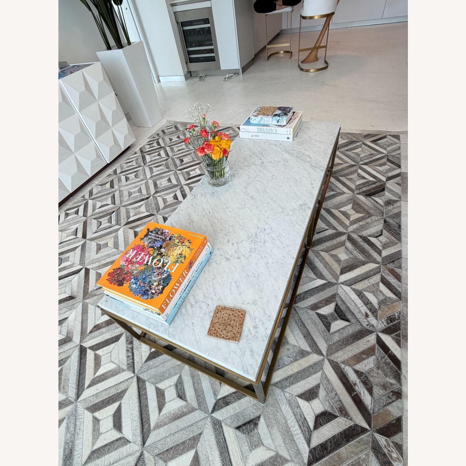 Restoration Hardware Nicholas Marble Coffee Table 60" - image-6