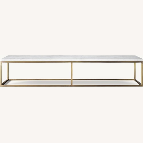 Used Restoration Hardware Nicholas Marble Coffee Table 60" for sale on AptDeco