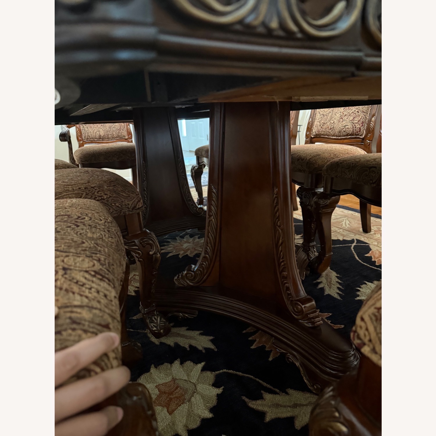 Traditional Style Dining Table Set with 8 Chairs - image-6