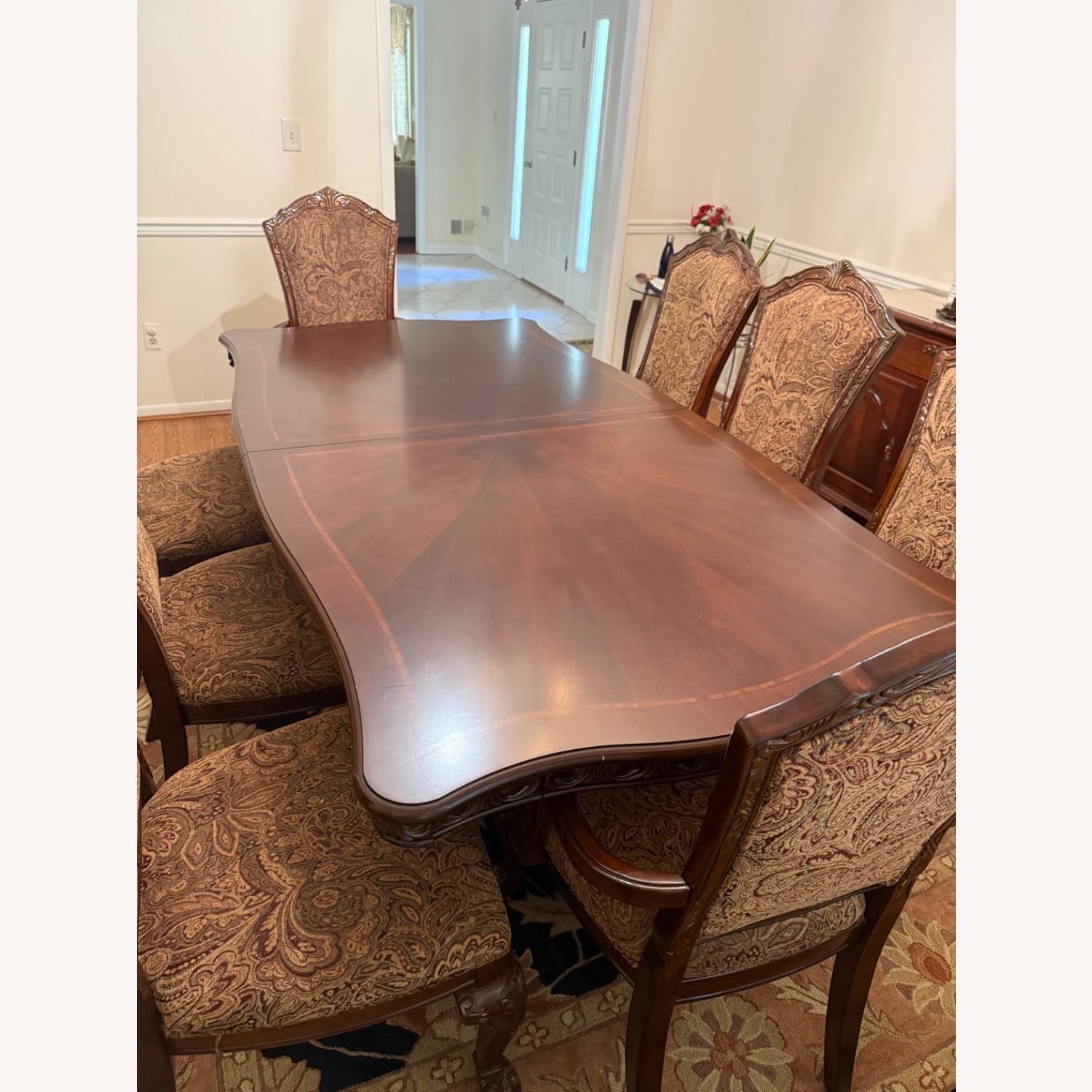 Traditional Style Dining Table Set with 8 Chairs - image-1