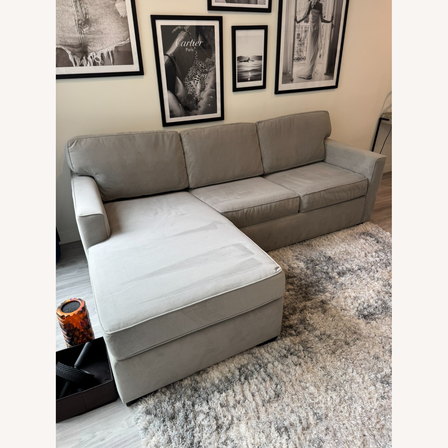 Living Spaces Taren II Light Gray Fabric Sleeper Sofa - image-2