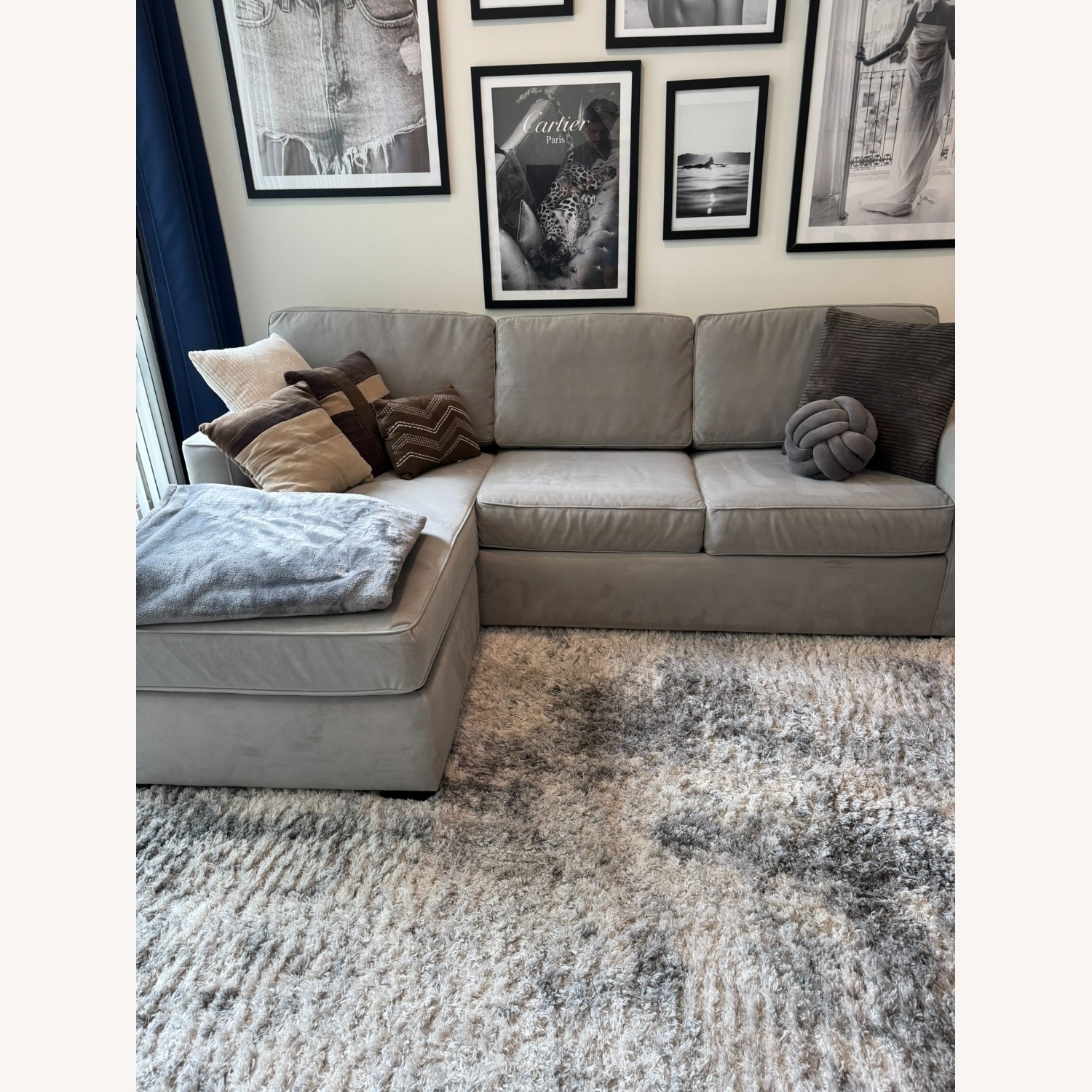 Living Spaces Taren II Light Gray Fabric Sleeper Sofa - image-5