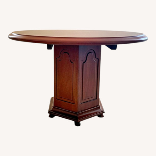 Used Solid Wood Round Pedestal Table for sale on AptDeco