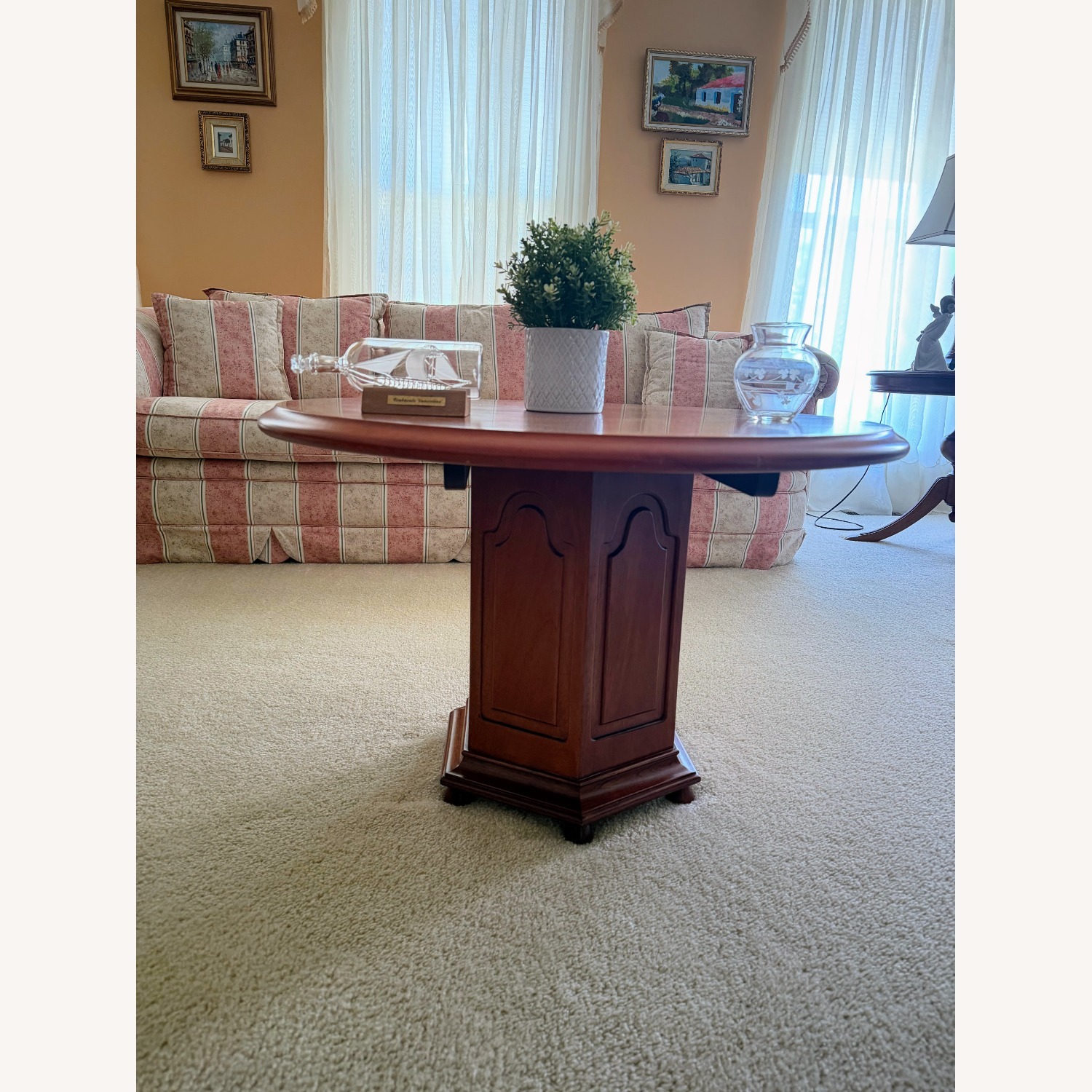 Solid Wood Round Pedestal Table - image-1