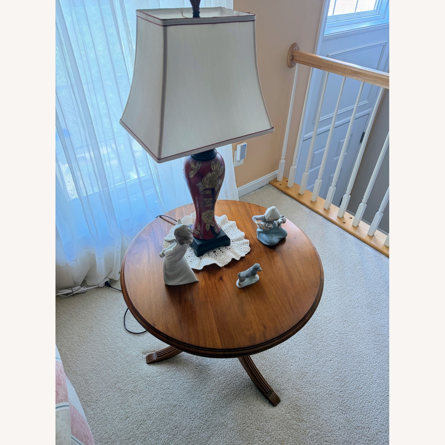 Elegant Solid Wood Round Pedestal Side Tables - image-3