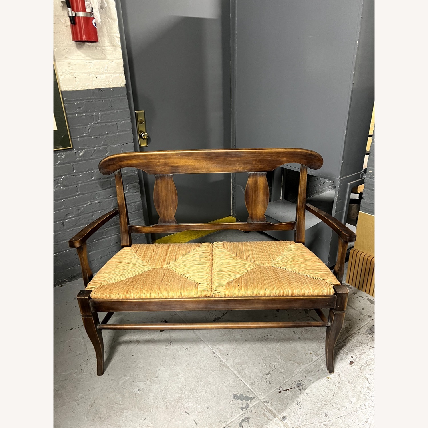 Pottery Barn Wood and Rattan Bench - image-1