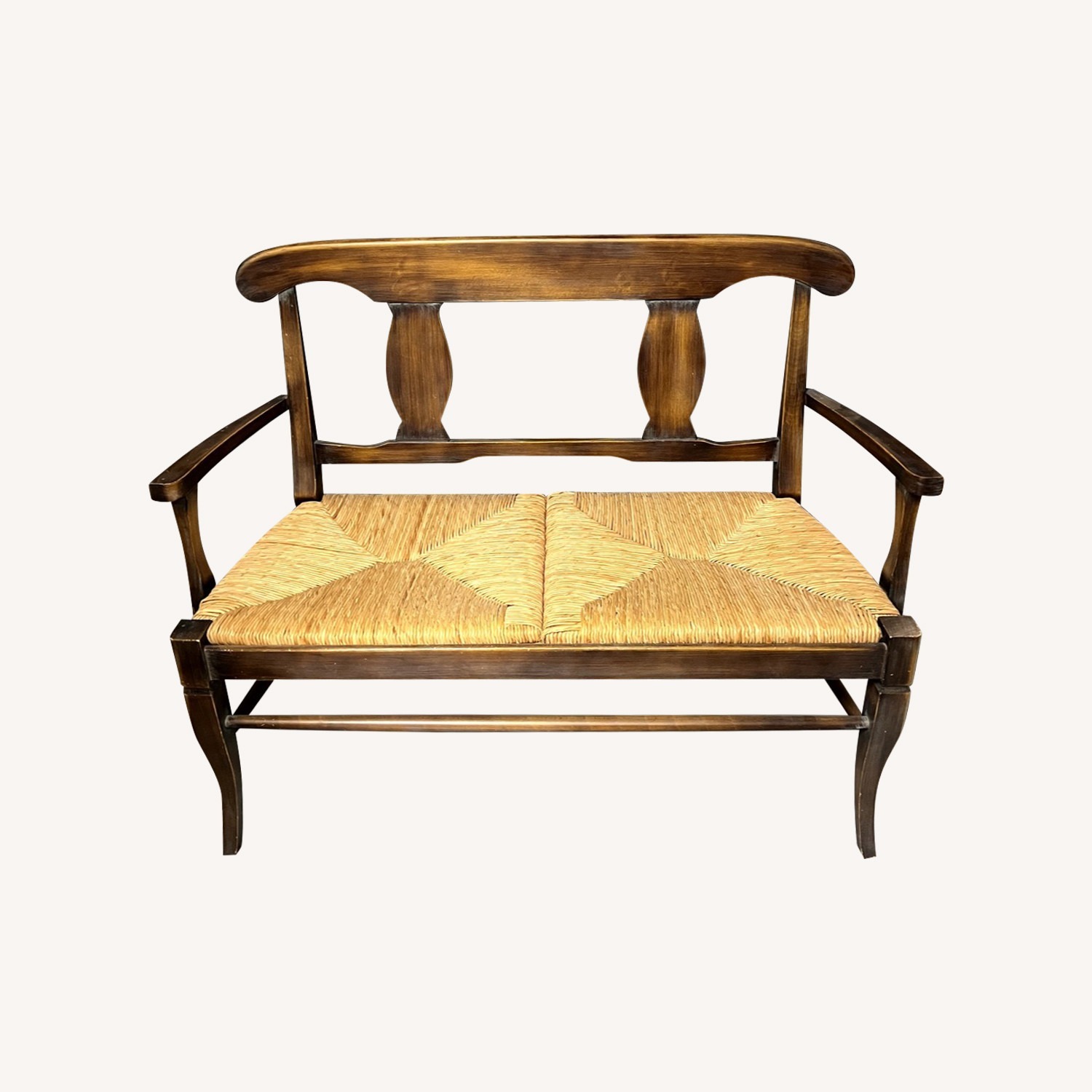 Pottery Barn Wood and Rattan Bench - image-5