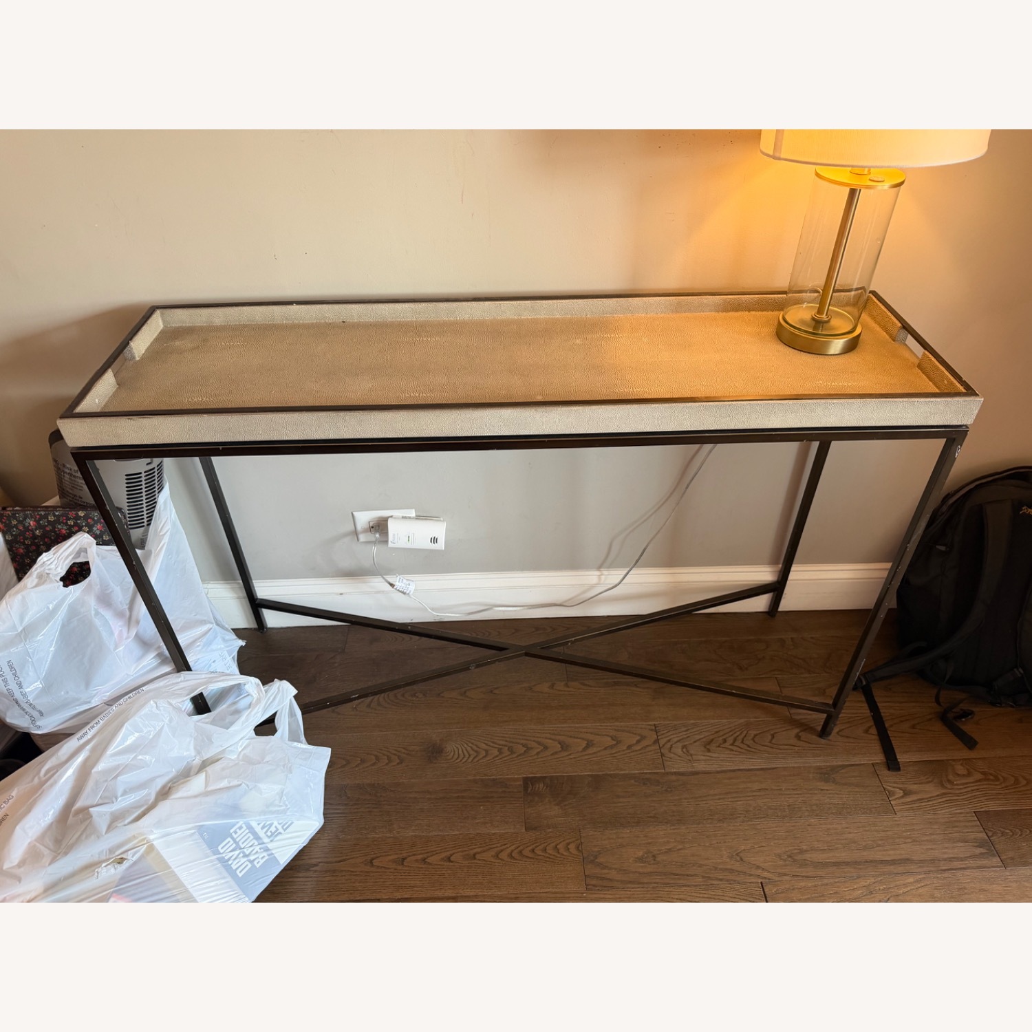 Vintage/Antique Light Gray Sideboard - image-1