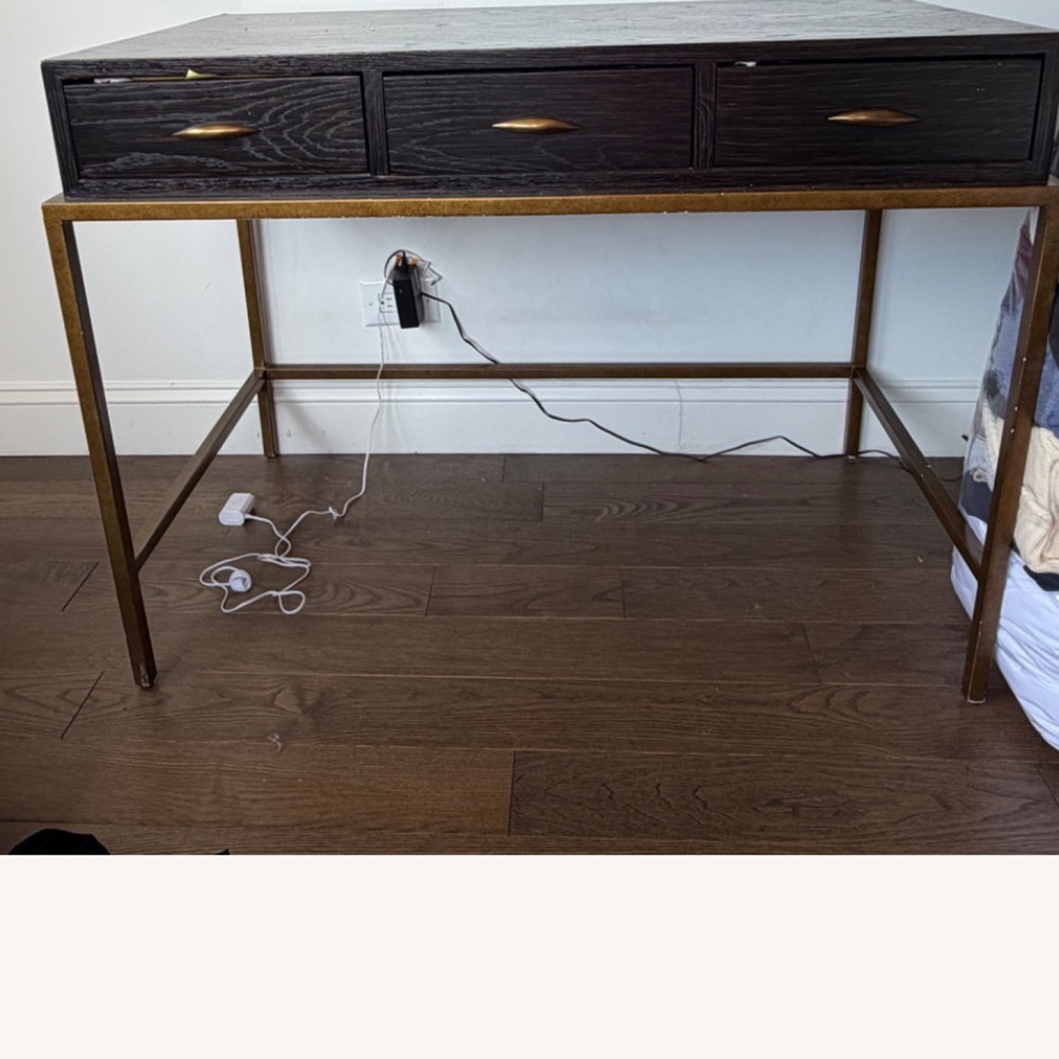Vintage/Antique Black Wood Desk - image-2