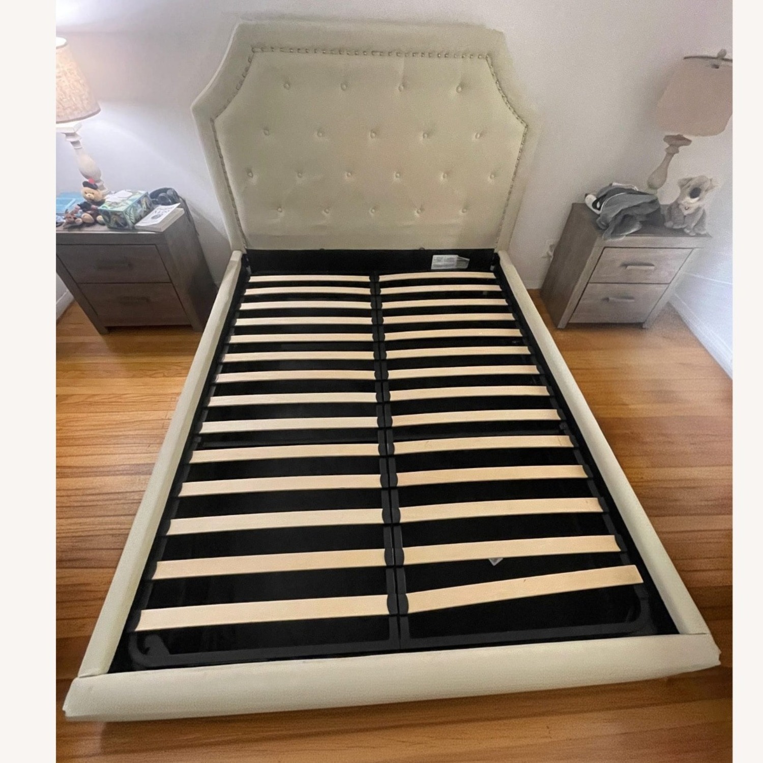 Hermosa Beige Upholstered Queen Bed With Storage - image-1