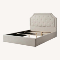 Hermosa Beige Upholstered Queen Bed With Storage