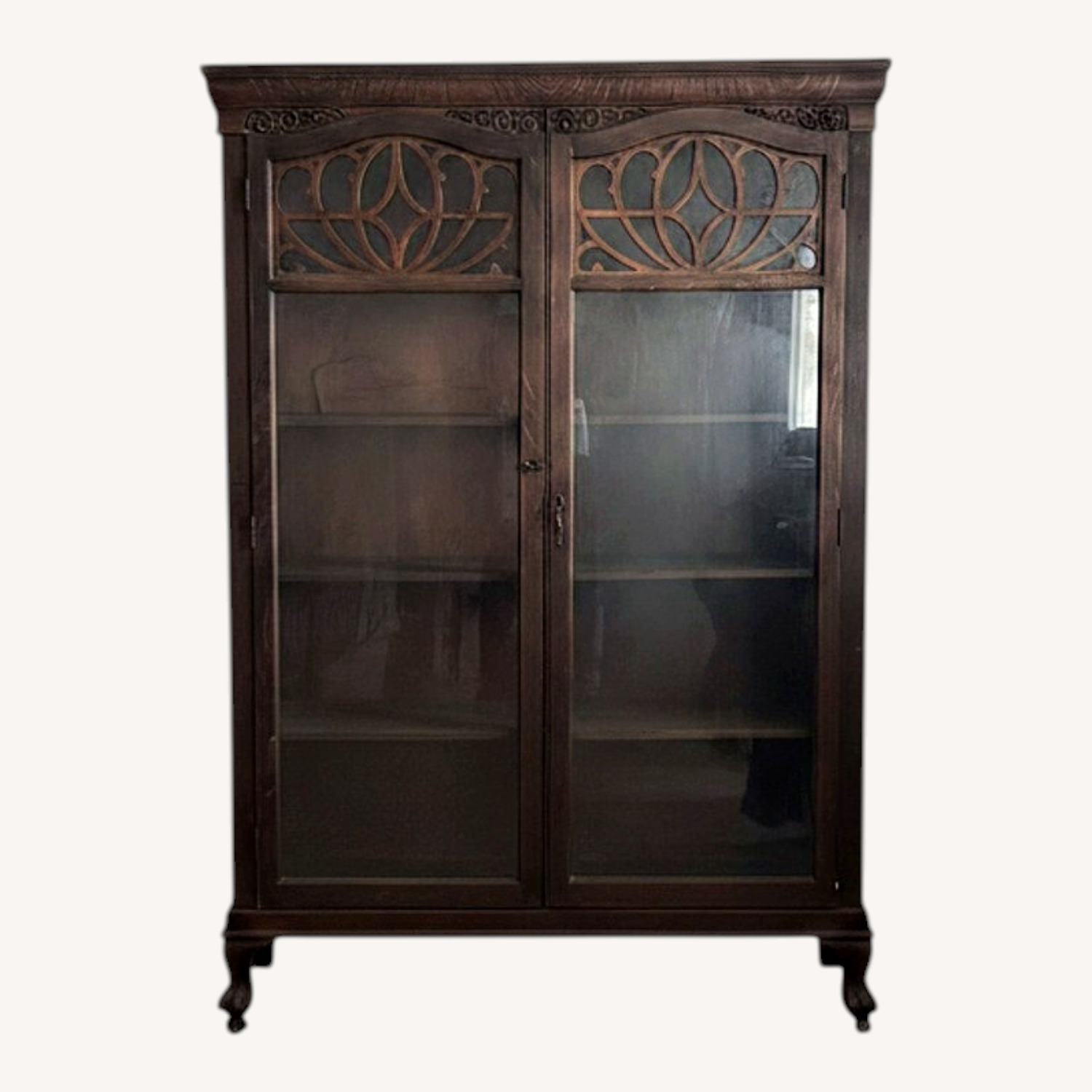 Vintage/Antique Dark Brown Wood Armoire - image-0