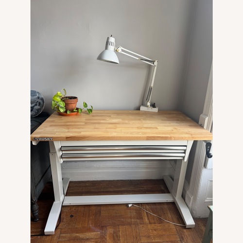 Used Home Depot Husky Wood and Steel Desk for sale on AptDeco