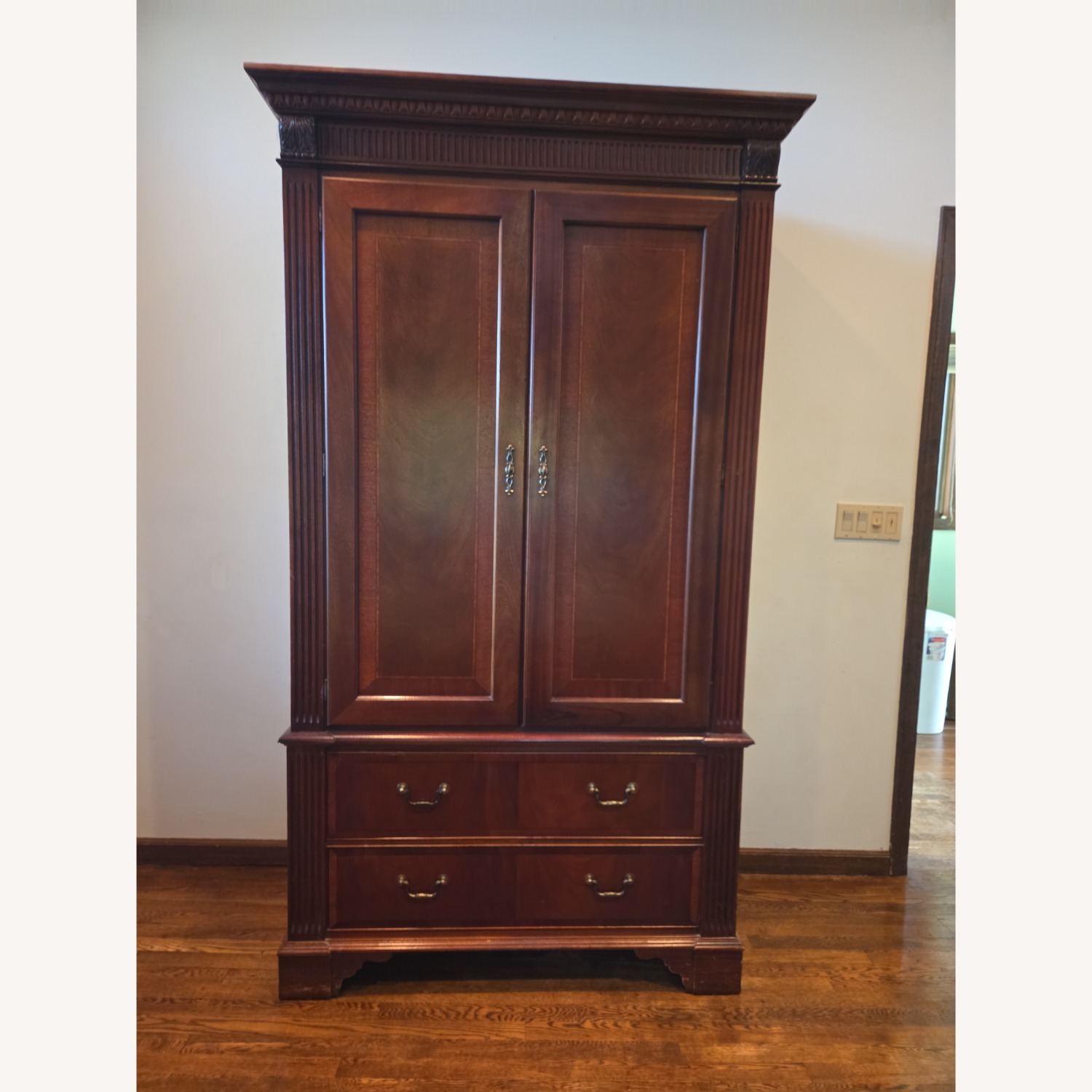 Ethan Allen Dark Brown Armoire - image-1