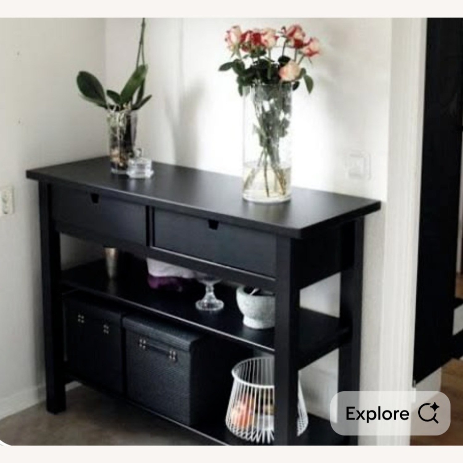 IKEA Norden Black Wood Sideboard - image-5