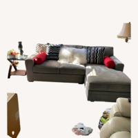 Light Gray Fabric 2 Piece Sectional