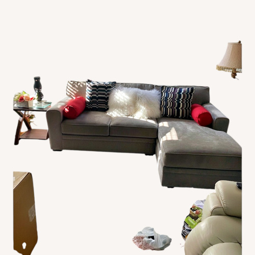 Used Light Gray Fabric 2 Piece Sectional for sale on AptDeco