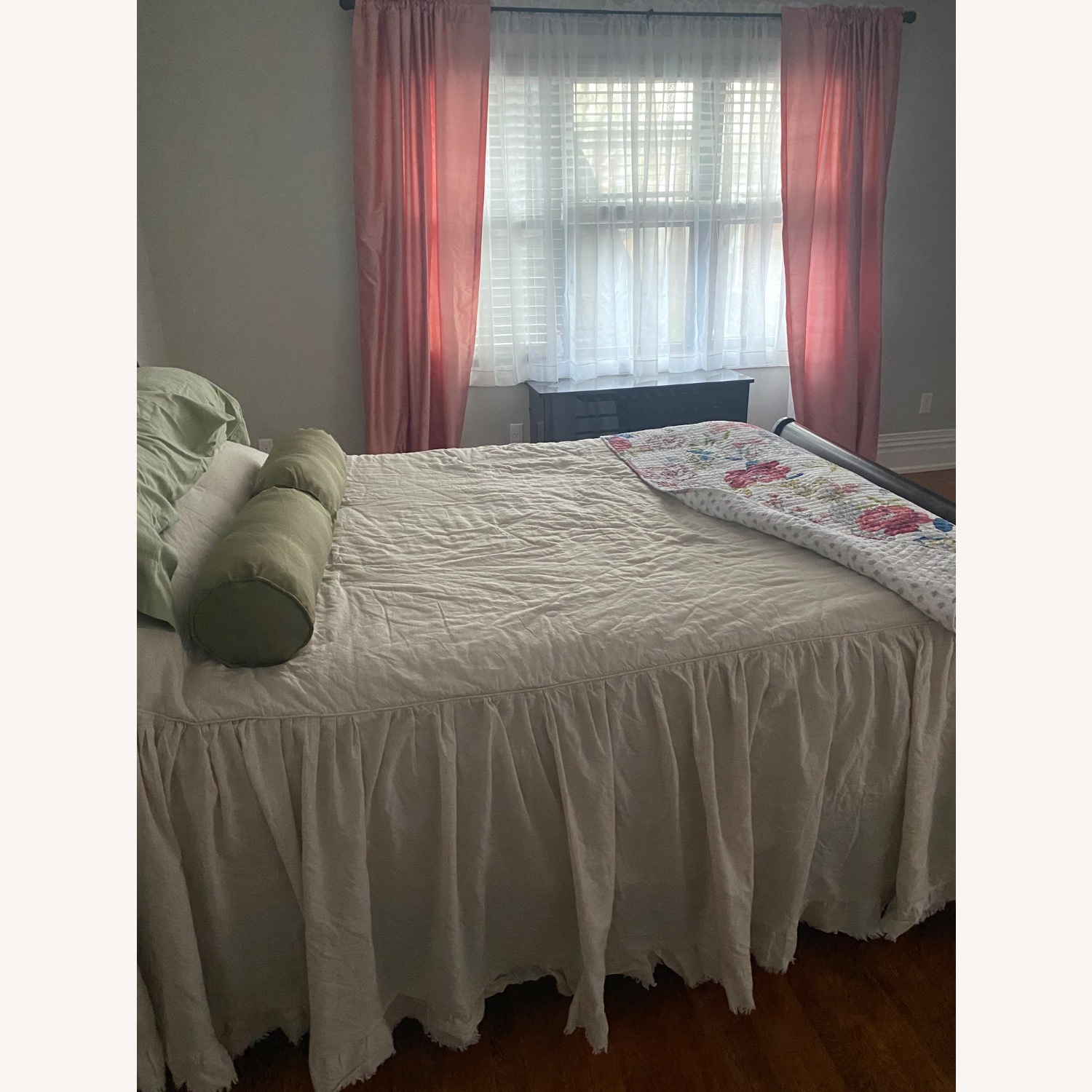 Dark Brown Wood Queen Bed - image-2