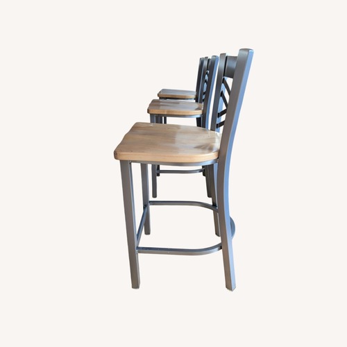 Used Holland Maple & Stainless Counter Stools, Set of 3 for sale on AptDeco