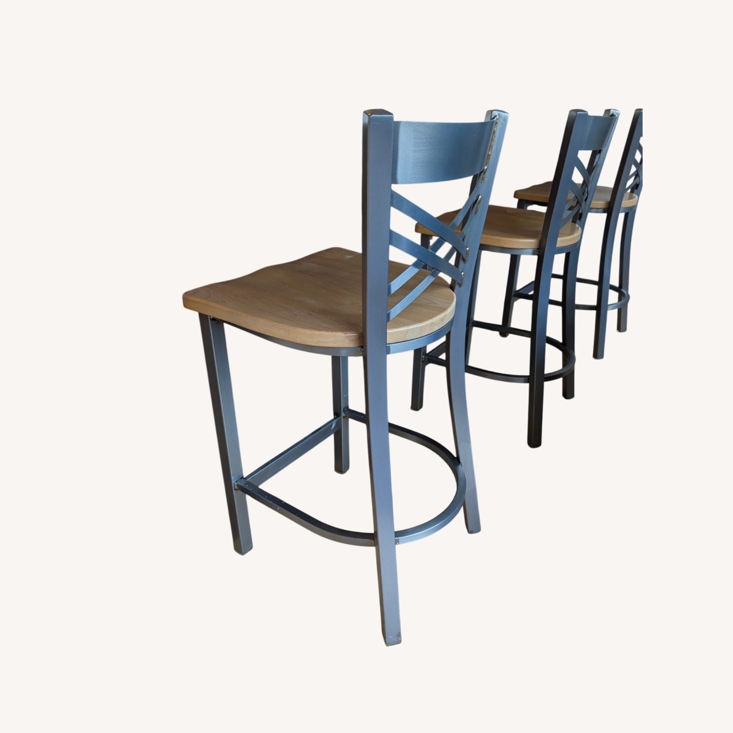 Holland Maple & Stainless Counter Stools, Set of 3 - image-2