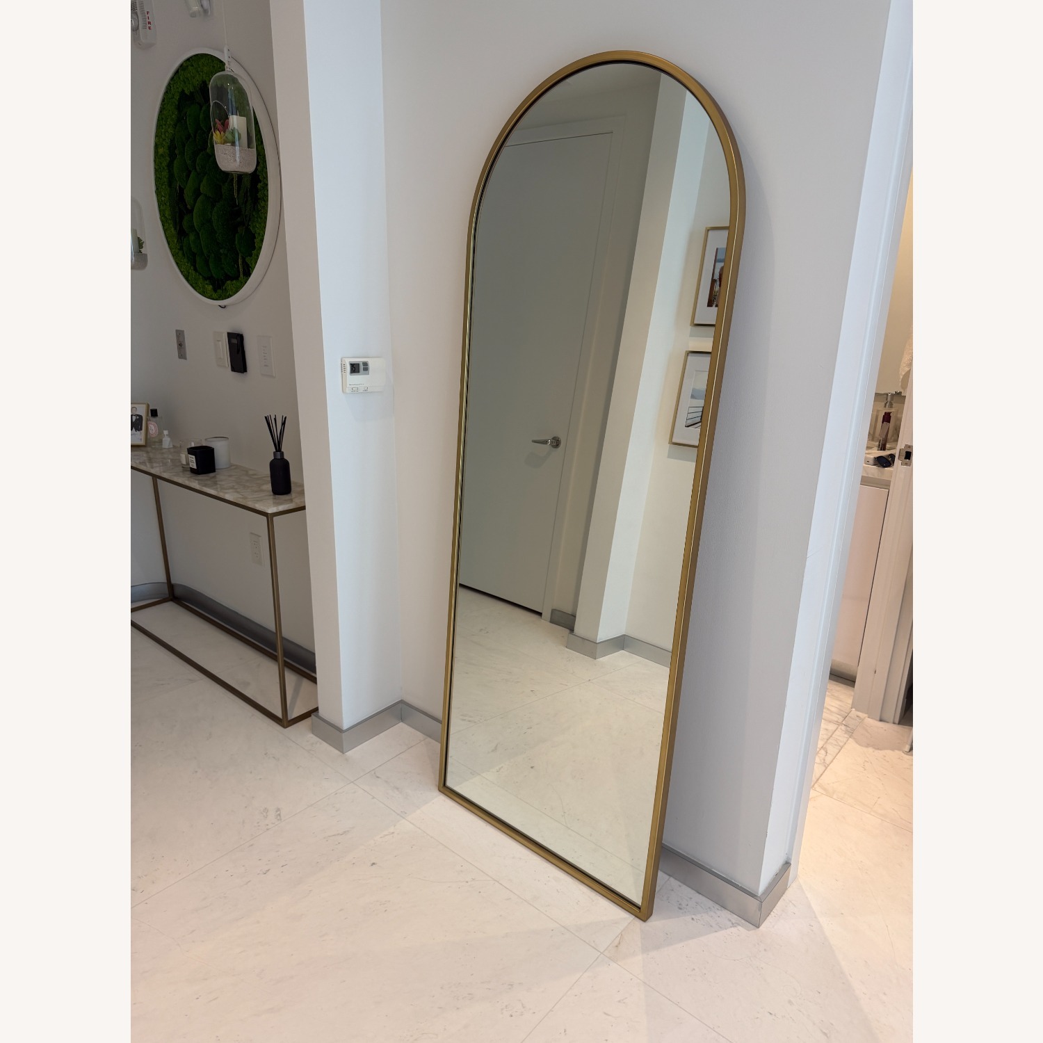 West Elm Metal Framed Arched Floor Mirror - image-1