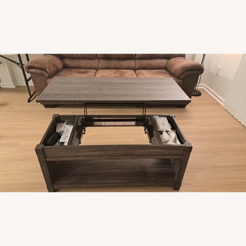 Used Raymour & Flanigan Dark Brown Wood Side Table for sale on AptDeco