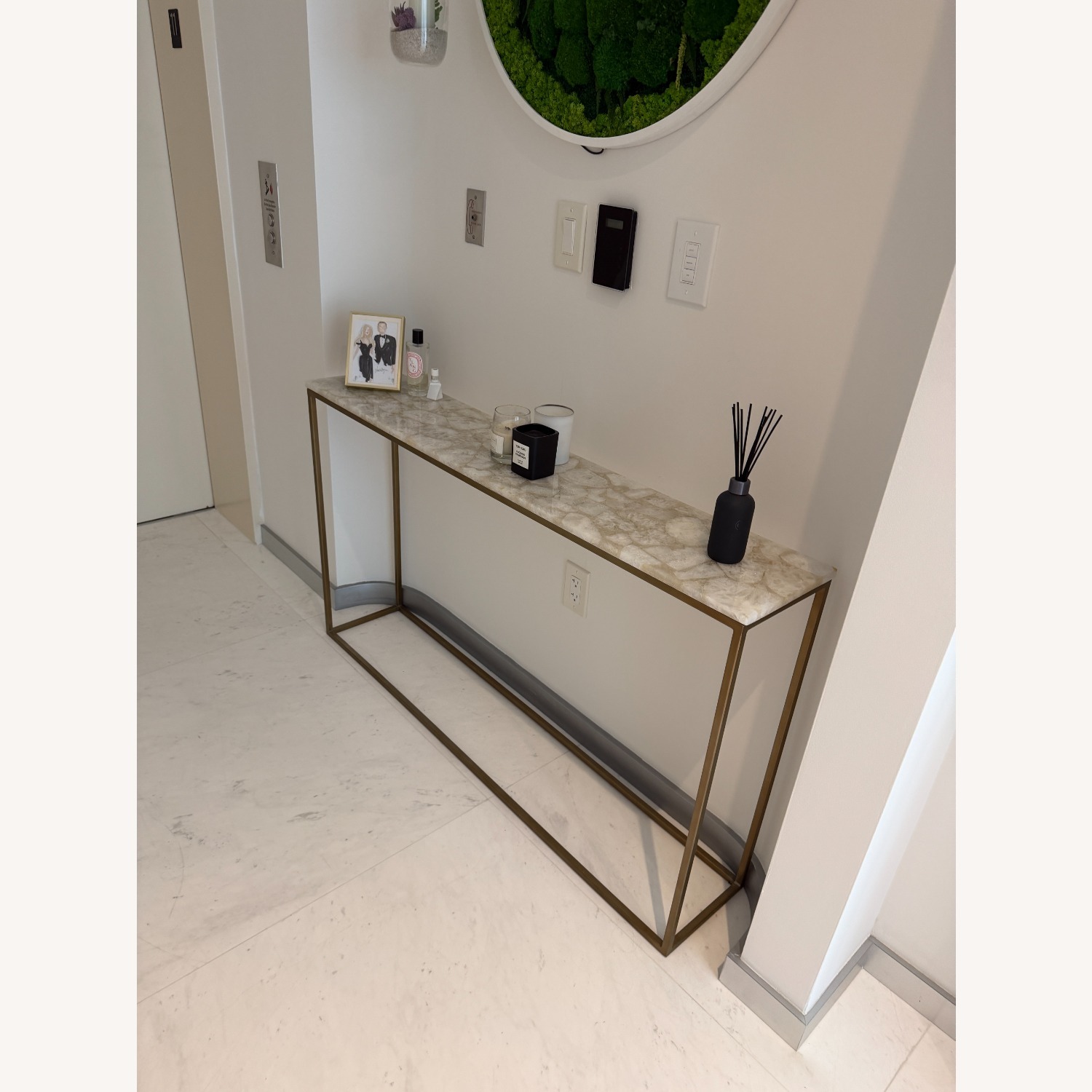 CB2 Iris White Agate Console Table - image-5