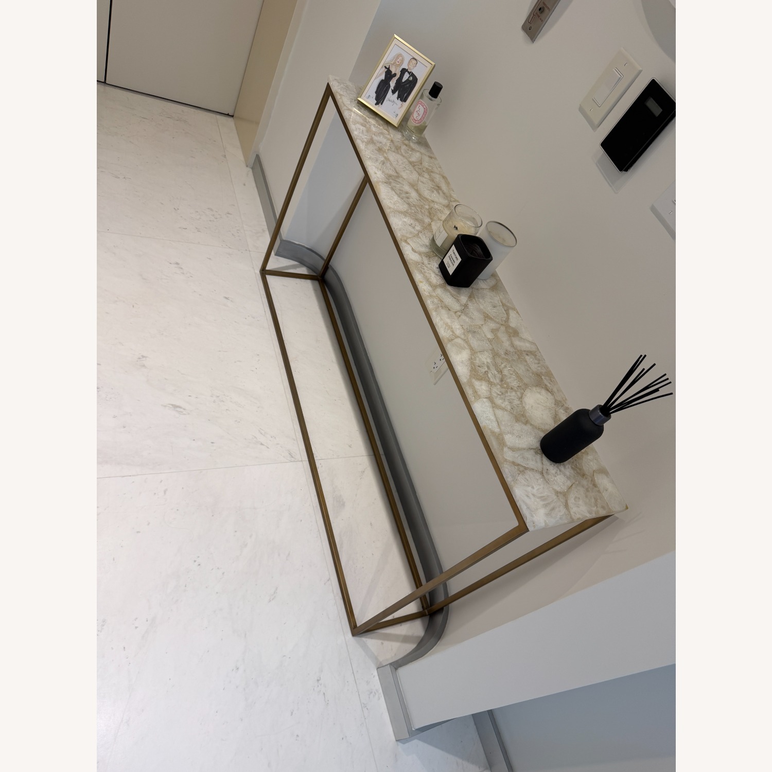 CB2 Iris White Agate Console Table - image-6