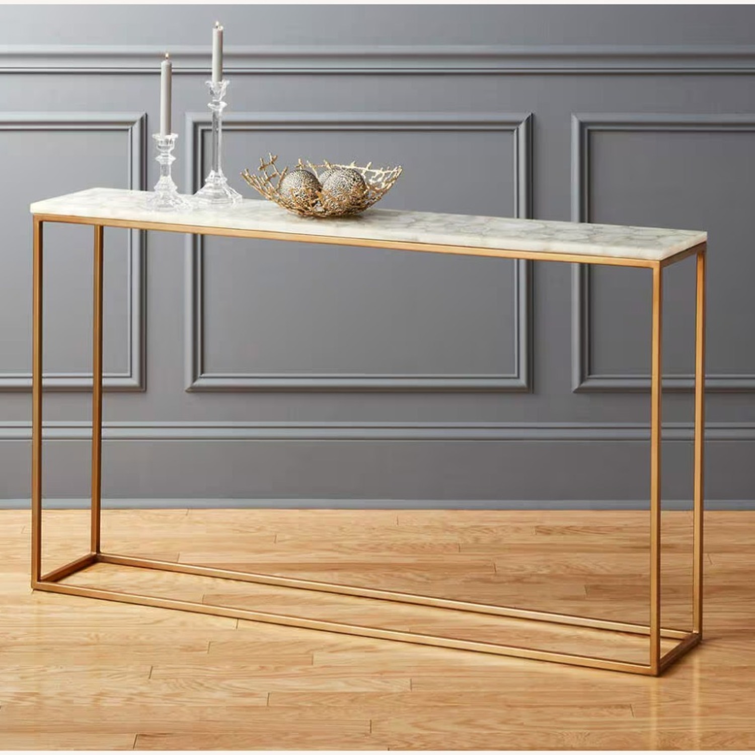 CB2 Iris White Agate Console Table - image-3