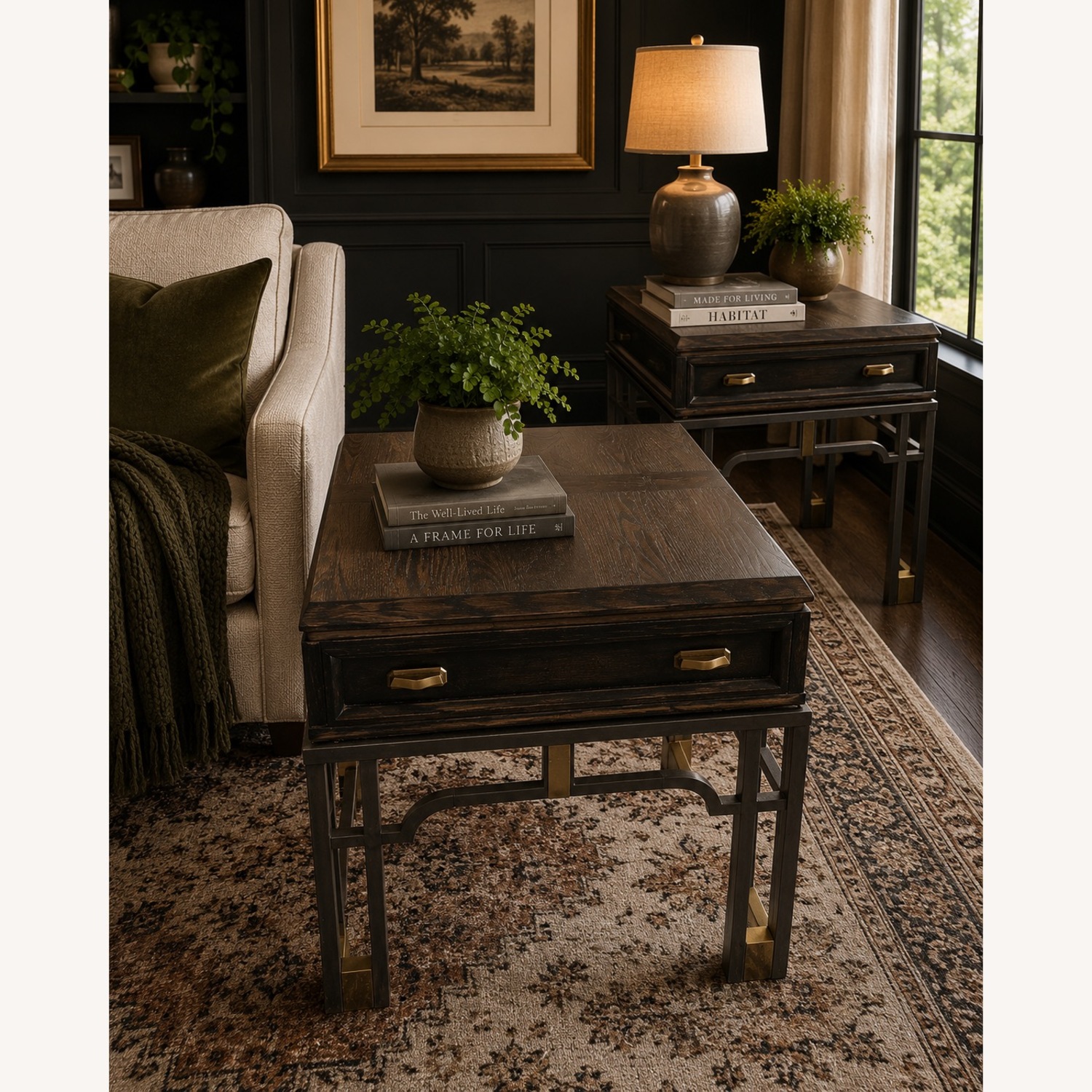 Stanley Furniture Black Wood Side Tables - image-1