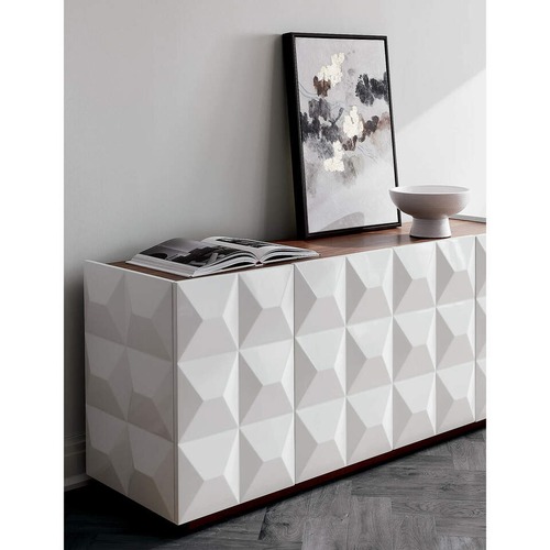 Used CB2 Issa Hi-Gloss White Media Credenza for sale on AptDeco