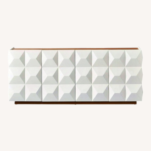 Used CB2 Issa Hi-Gloss White Media Credenza for sale on AptDeco