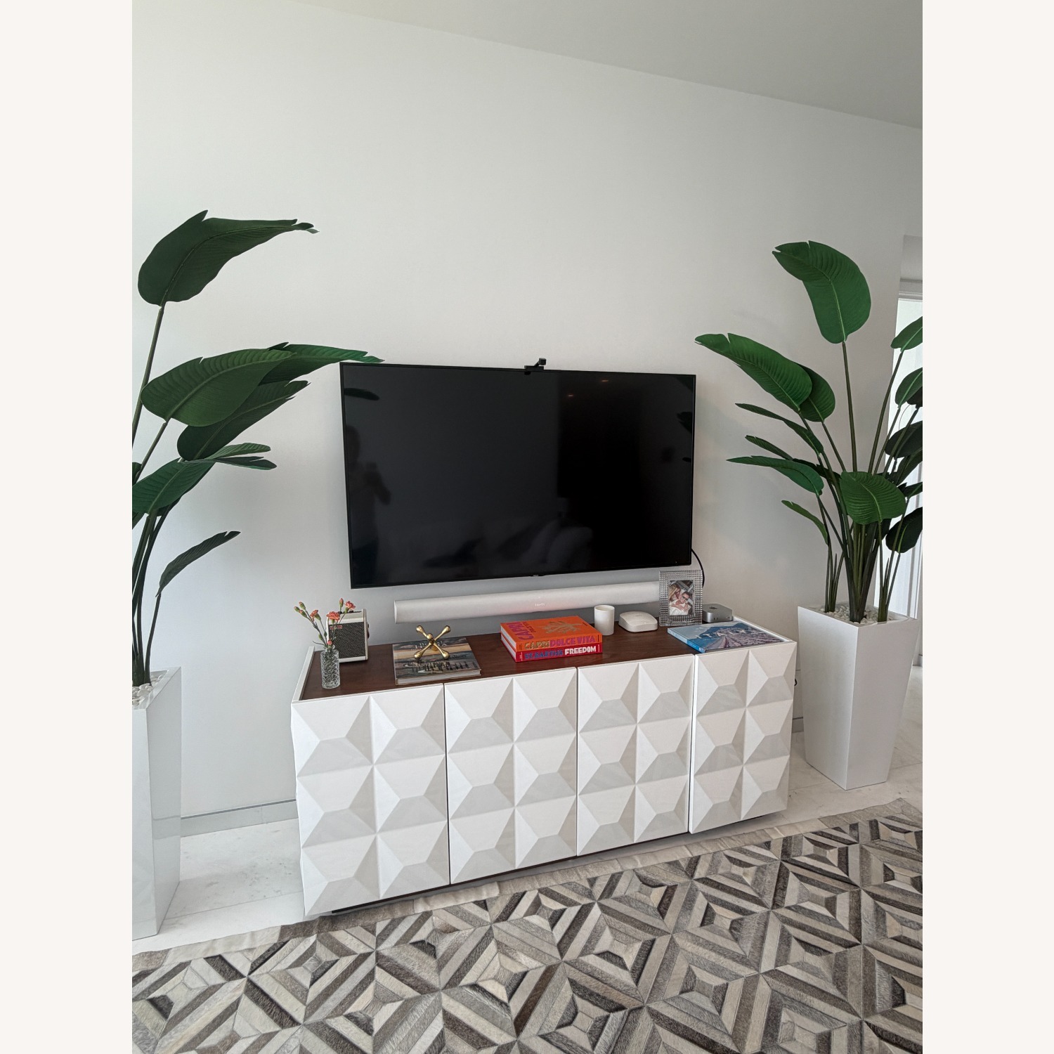CB2 Issa Hi-Gloss White Media Credenza - image-3