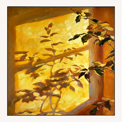 Used Large Sunlit Oil Painting on Canvas Framed for sale on AptDeco