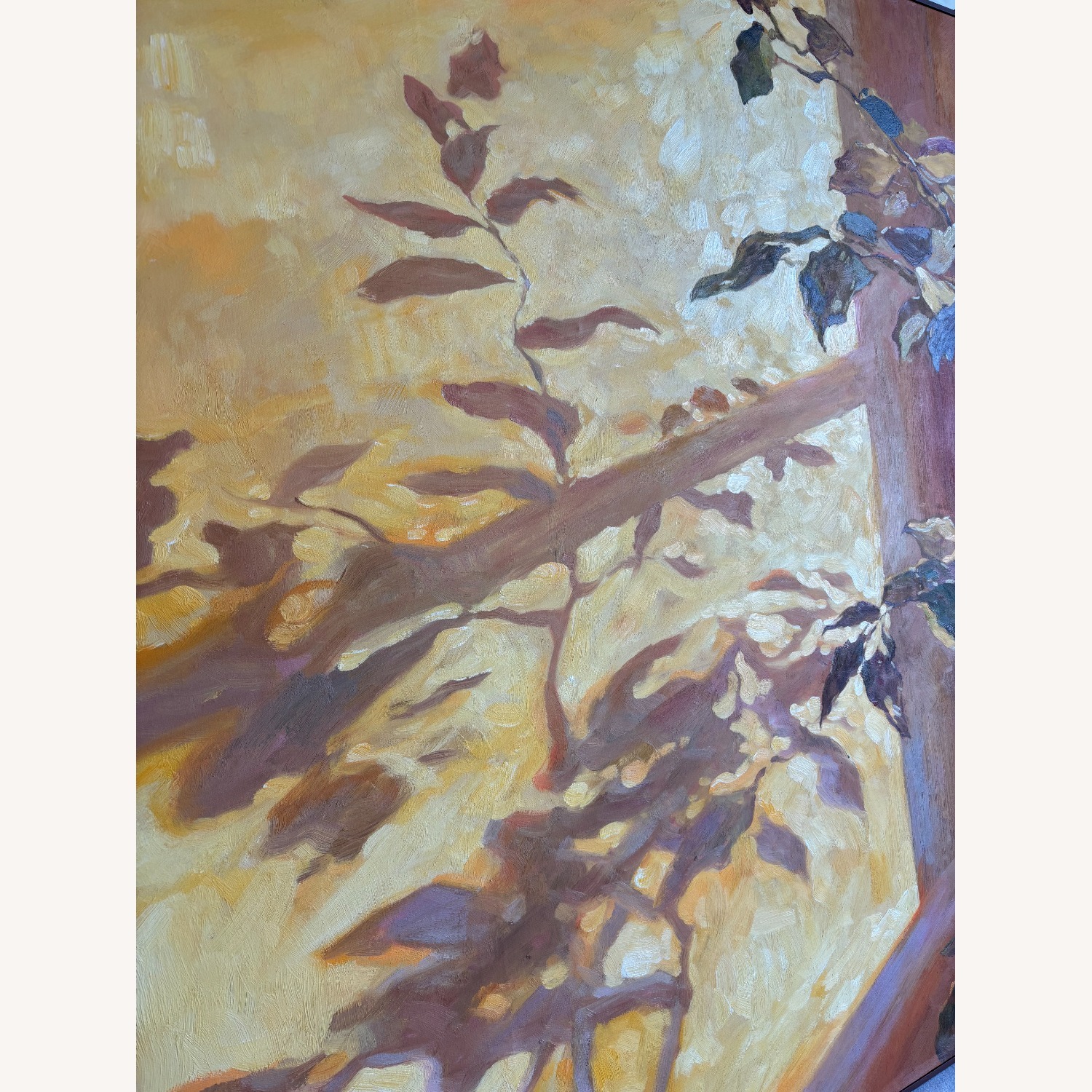 Large Sunlit Oil Painting on Canvas Framed - image-3