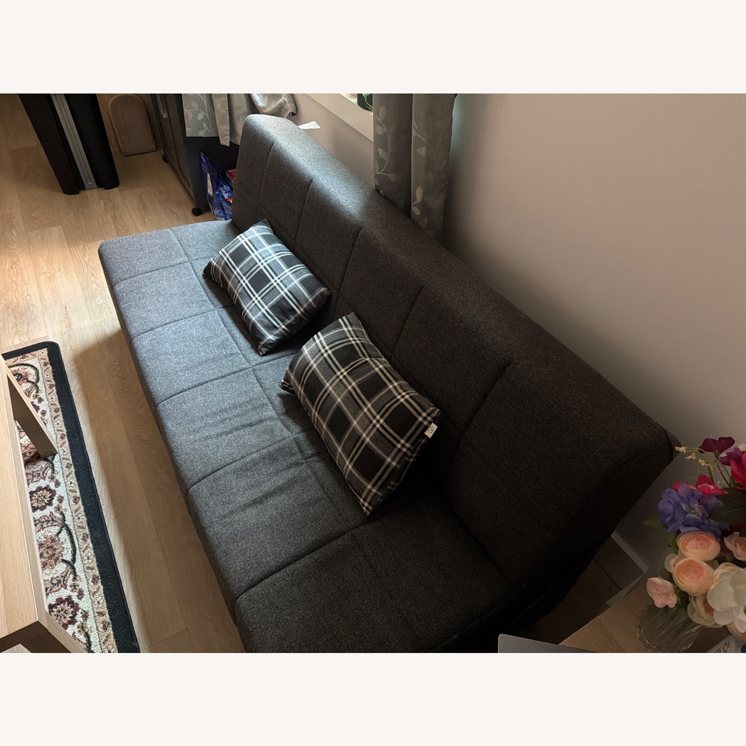 Dark Gray Fabric Sleeper Sofa - image-3