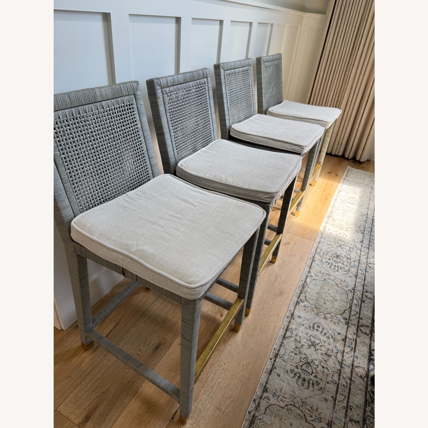 Serena & Lily Balboa Rattan Counter Stools in Mist - image-1