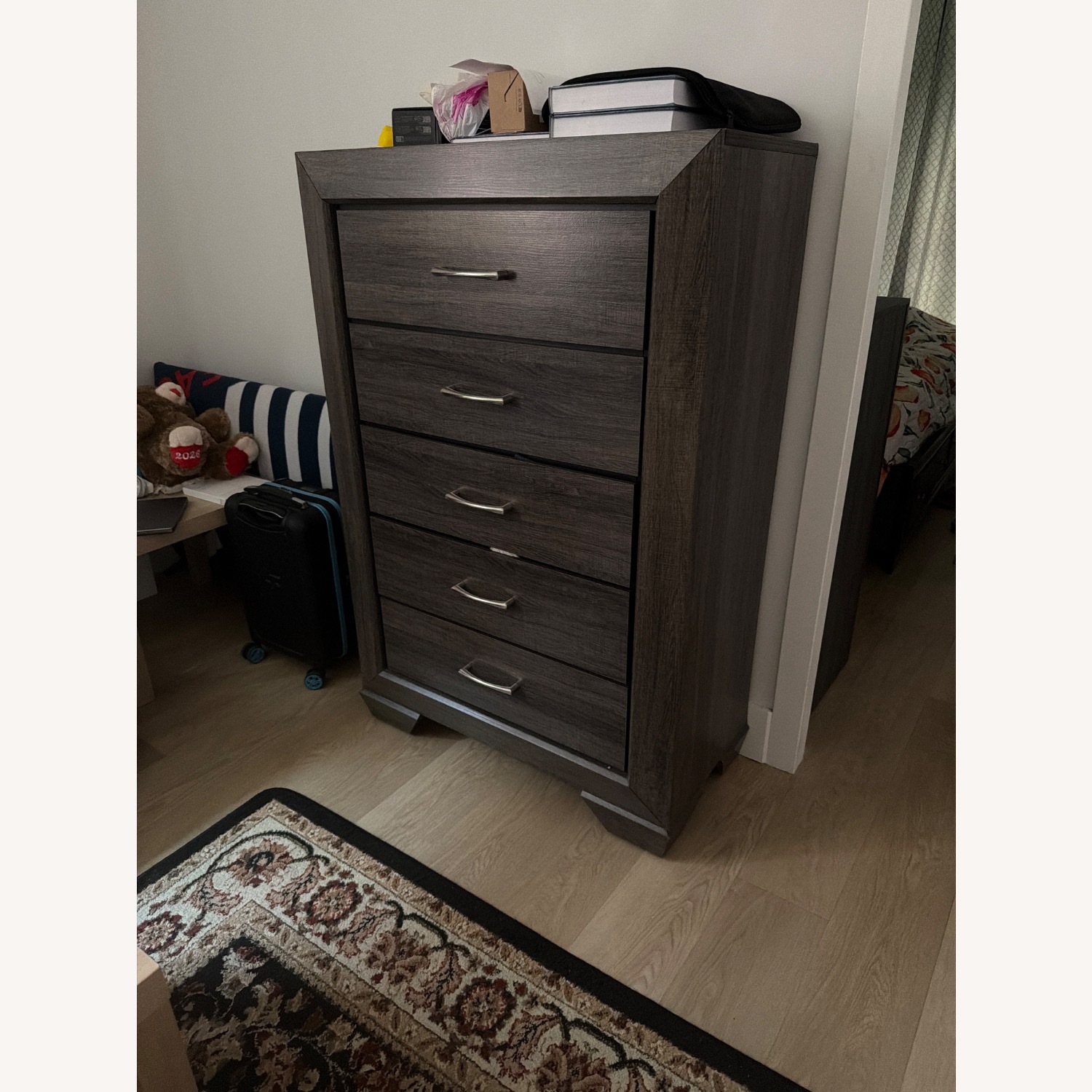 Light Gray Wood Wardrobe - image-2
