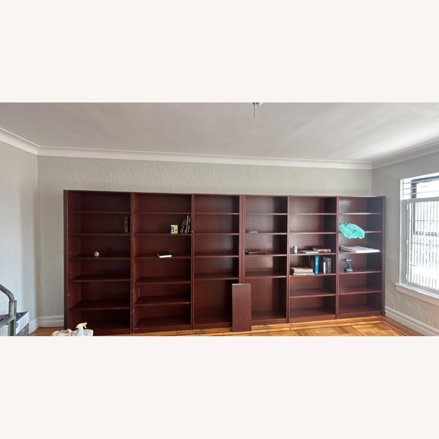 Solid Wood Bookshelves Dark Brown - image-1