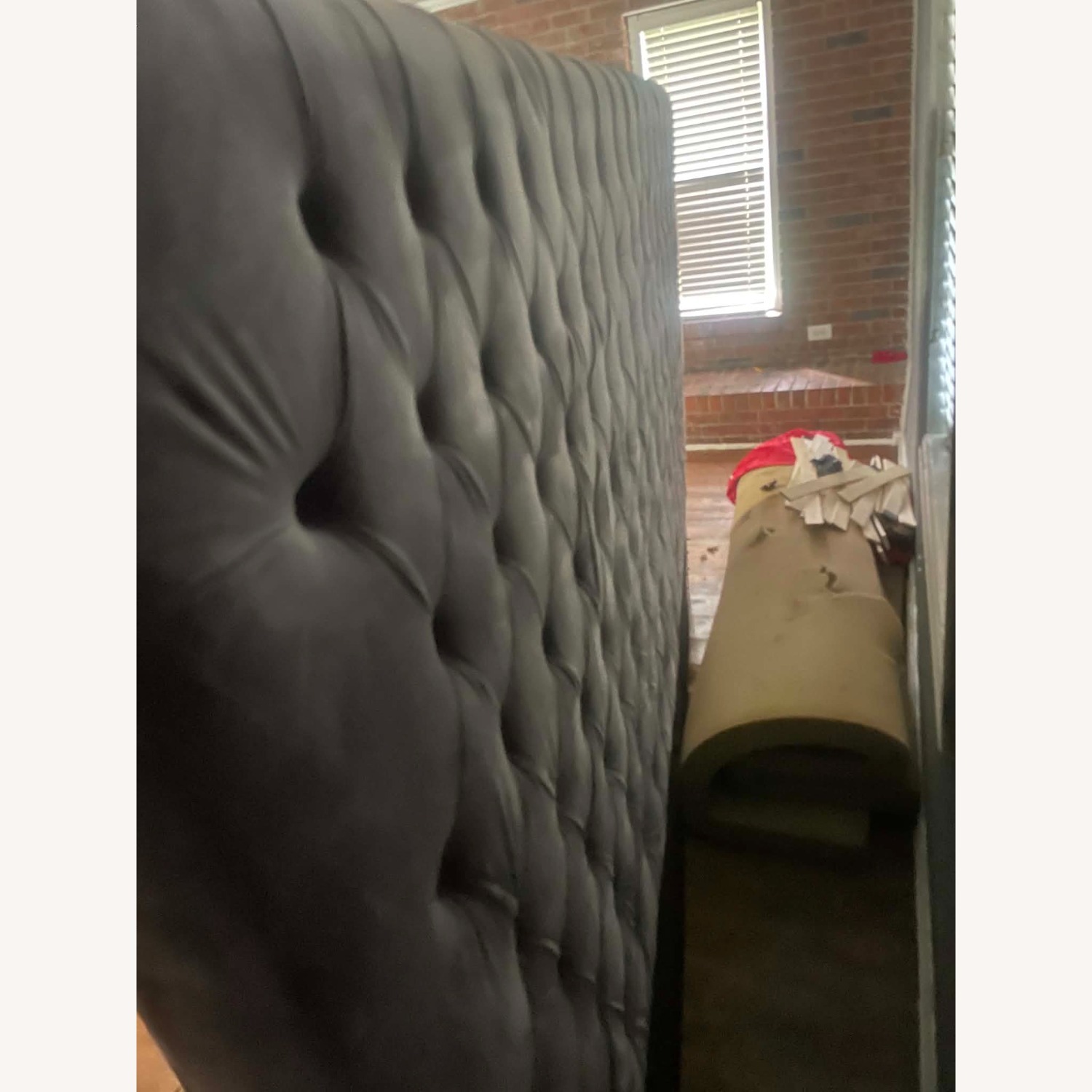 A&B Home Dark Gray Fabric King Bed - image-3